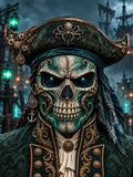 Abyssal Octopus Pirate Skull Full-Face Mask