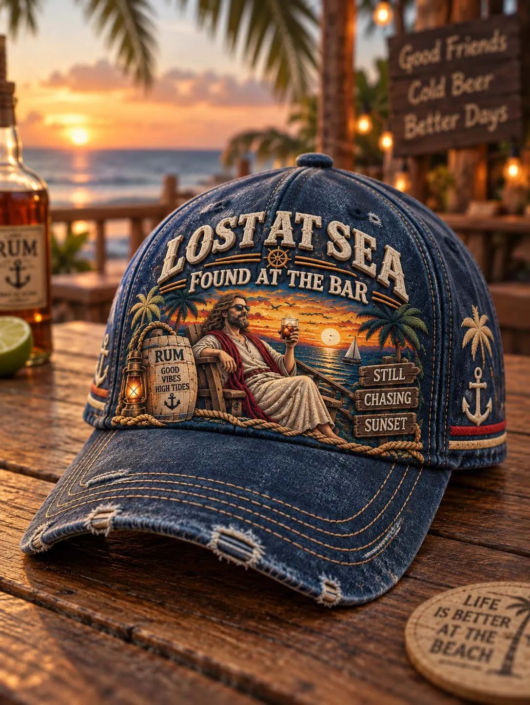 🍺 Lost At Sea Found At The Bar Baseball Cap