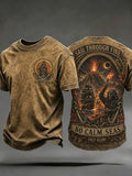 Men's Pirate Ship Volcano Reaper Anchor Art Print T-Shirt