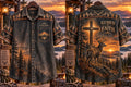 Retro Deer Hunting Culture Art Print Casual Shirt