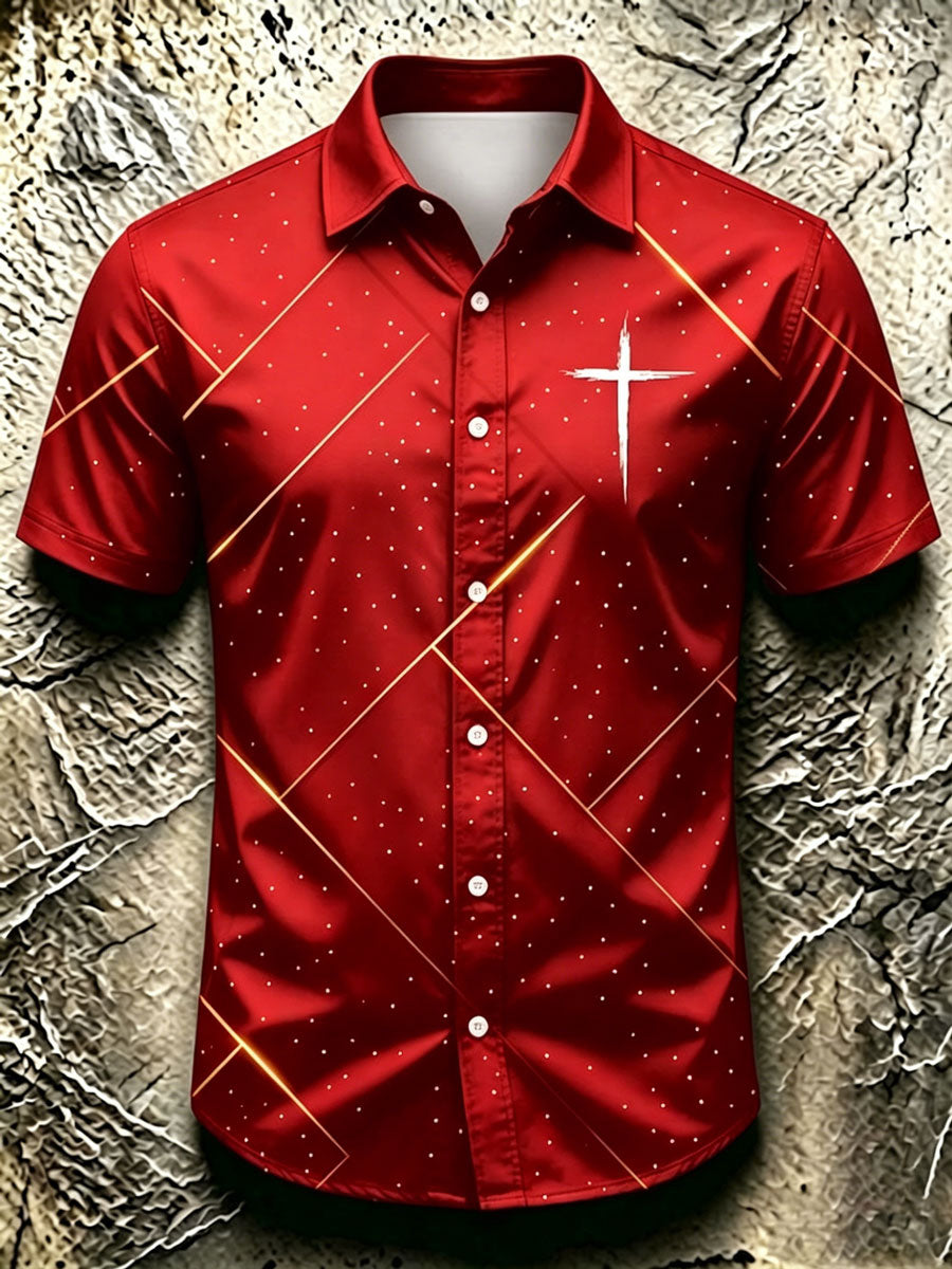 Men's Faith Cross Printed Casual Shirt
