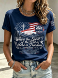 250Th Anniversary Faith Commemorative Printed Round Neck Top In The United States