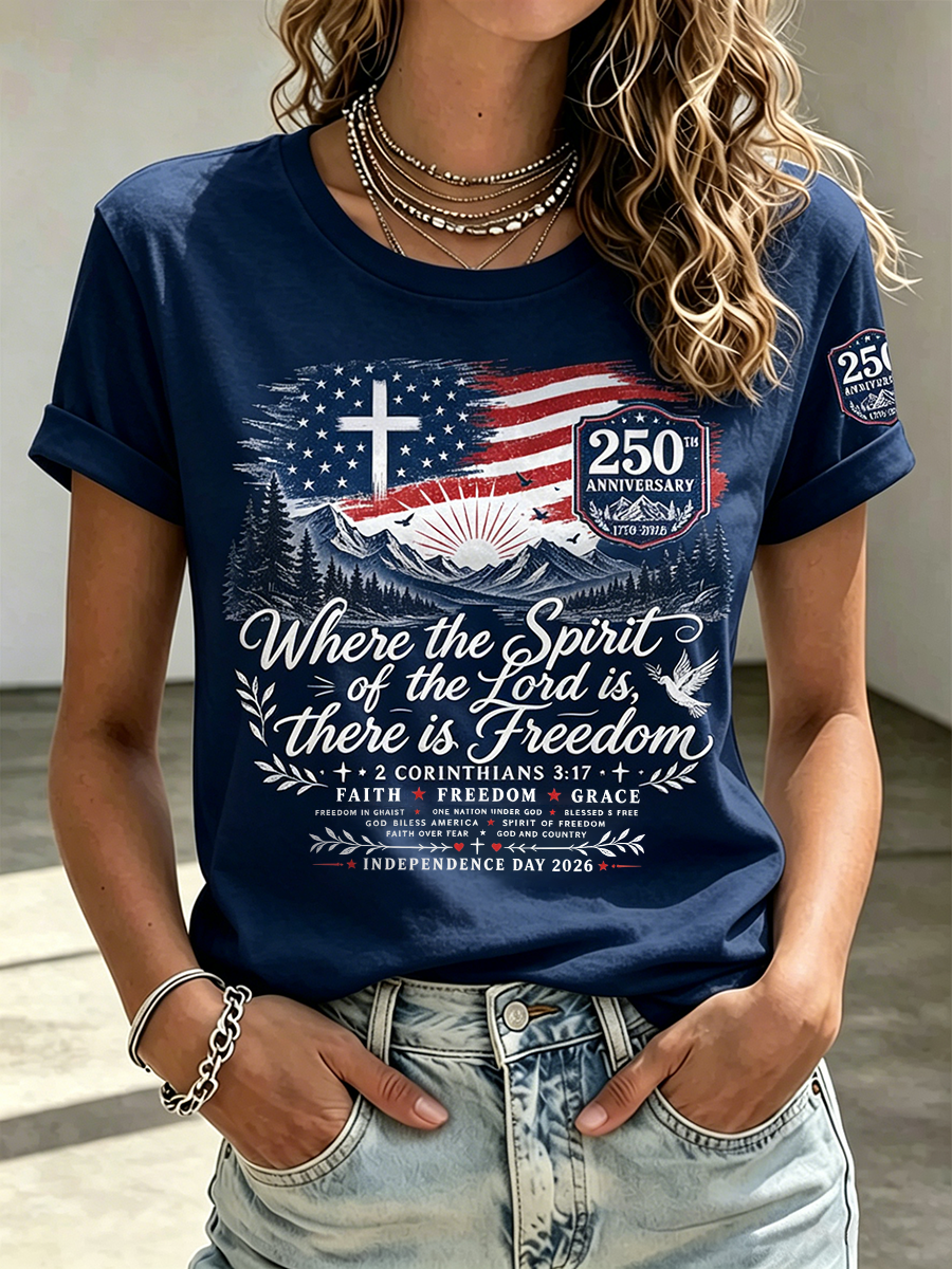 250Th Anniversary Faith Commemorative Printed Round Neck Top In The United States