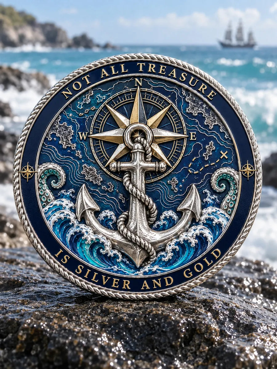 🏴‍☠️ Vintage 3D Pirate Skull Commemorative Medal