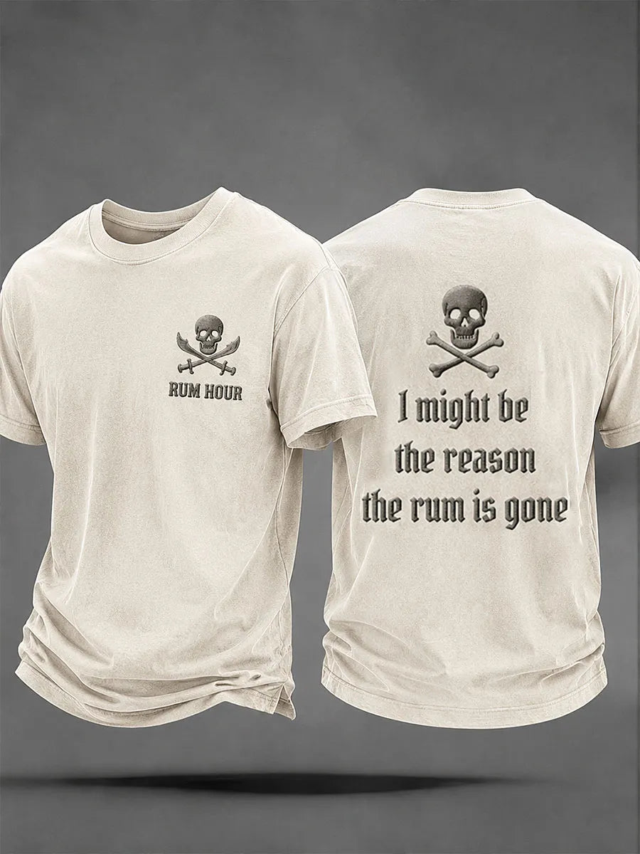 Men's "I Might Be the Reason the Rum Is Gone" Fun Pirate Rum Casual Unisex T-shirt
