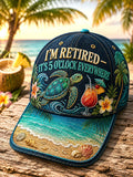 Retirement Tropical Sea Turtle, Cocktail & Beach Baseball Cap