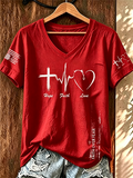 Women's Hope Faith Love Print Top
