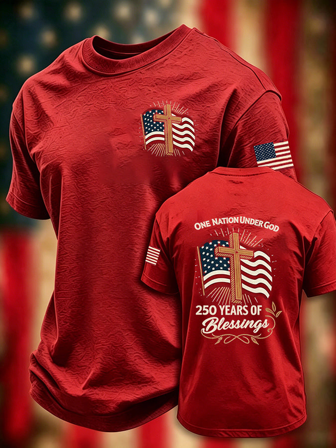 Men'S Casual Faith Flag Commemorative T-Shirt
