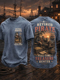 Men’s Retired Pirate Vintage Washed Crew Neck T-Shirt