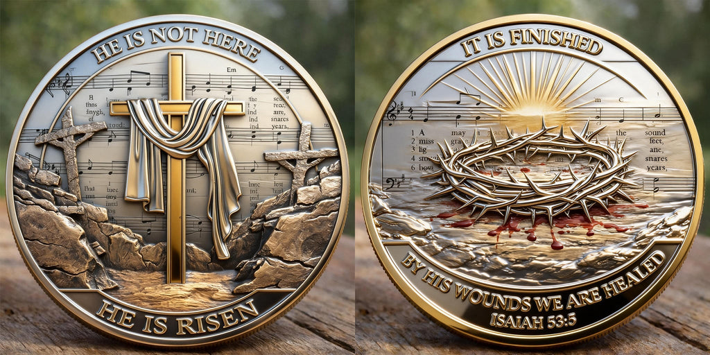 Dual-Sided Christian Resurrection Commemorative Coin