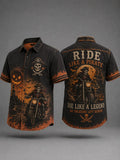 Retro Pirate Fun Halloween Art Print Casual Shirt