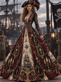 Elegant Women's Pirate Art Print Dress