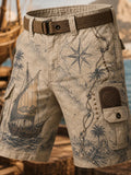 Retro Punk Pirate Art Print Casual Cargo Pants