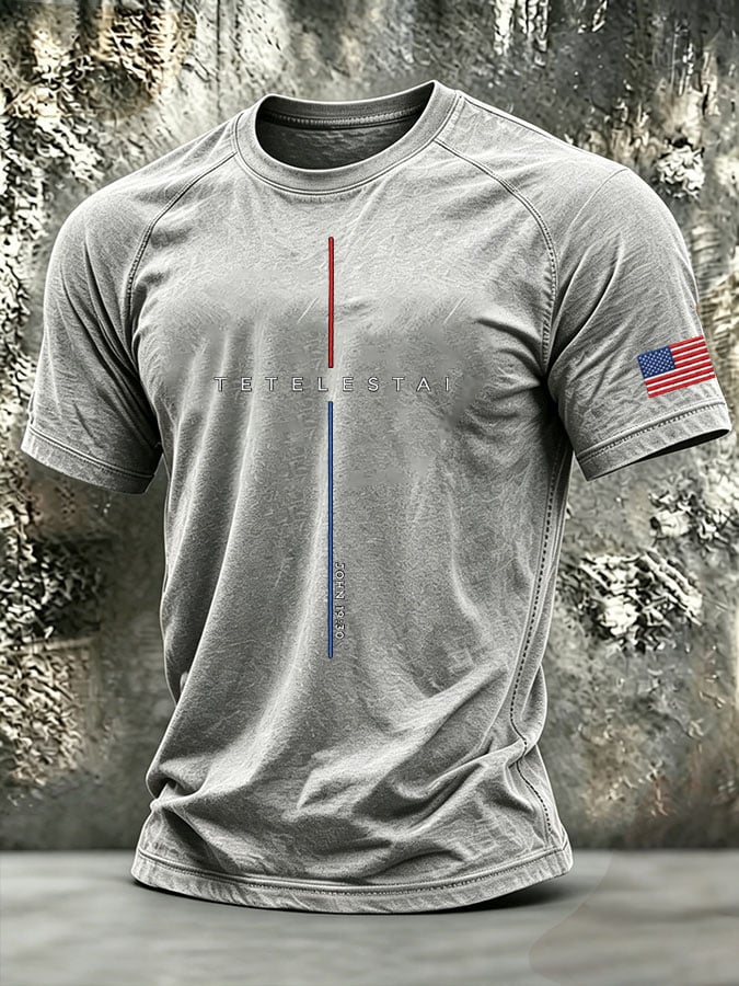 Men's Faith American Flag Sleeve Printed Short-Sleeve T-Shirt