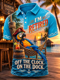 Men’s Retired Pirate Parrot Dockside Short Sleeve Polo Shirt