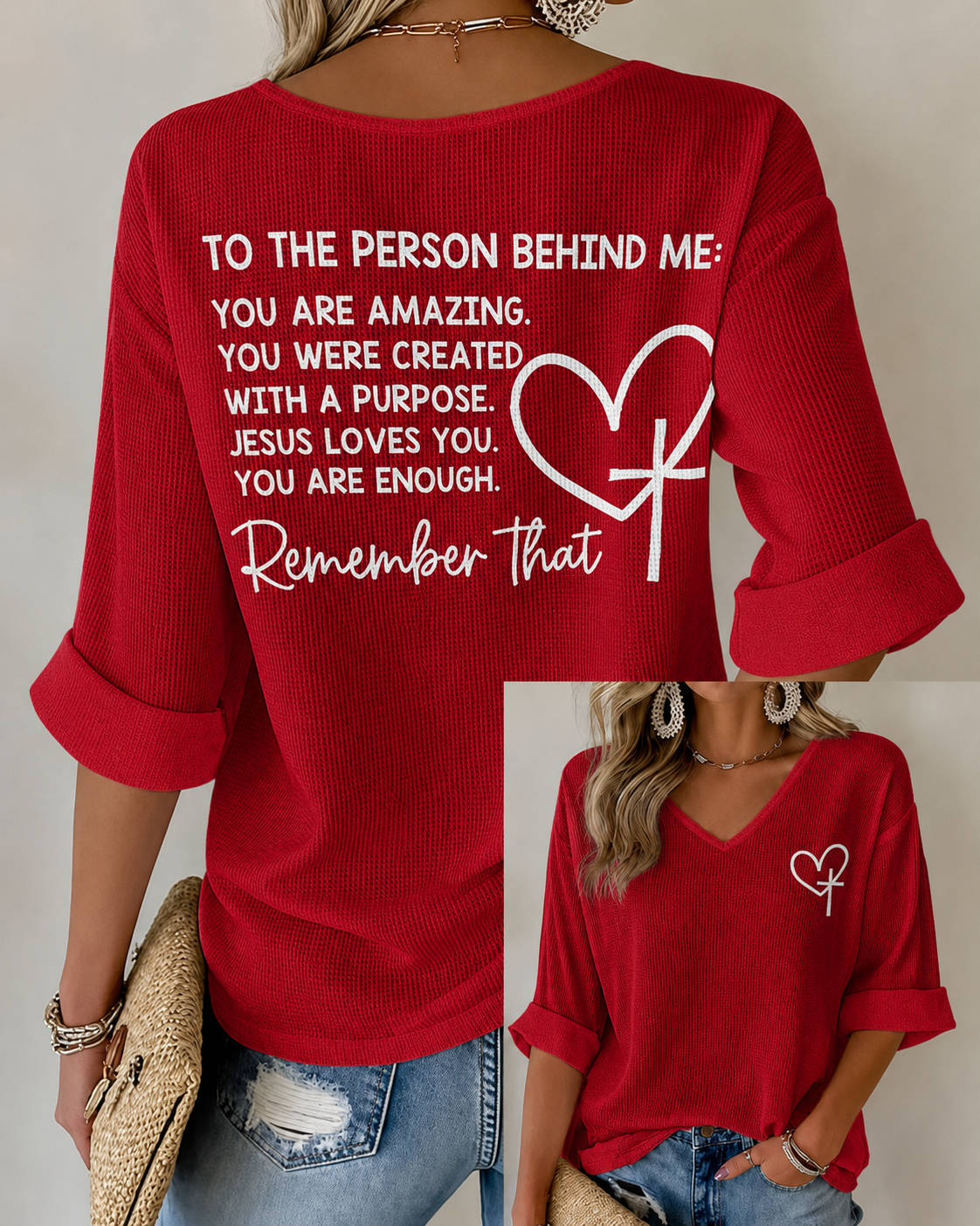 Women'S Casual Faith Art Printed Top