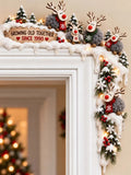 🦌 Pom-Pom Reindeer Family Door Corner Topper 🌲