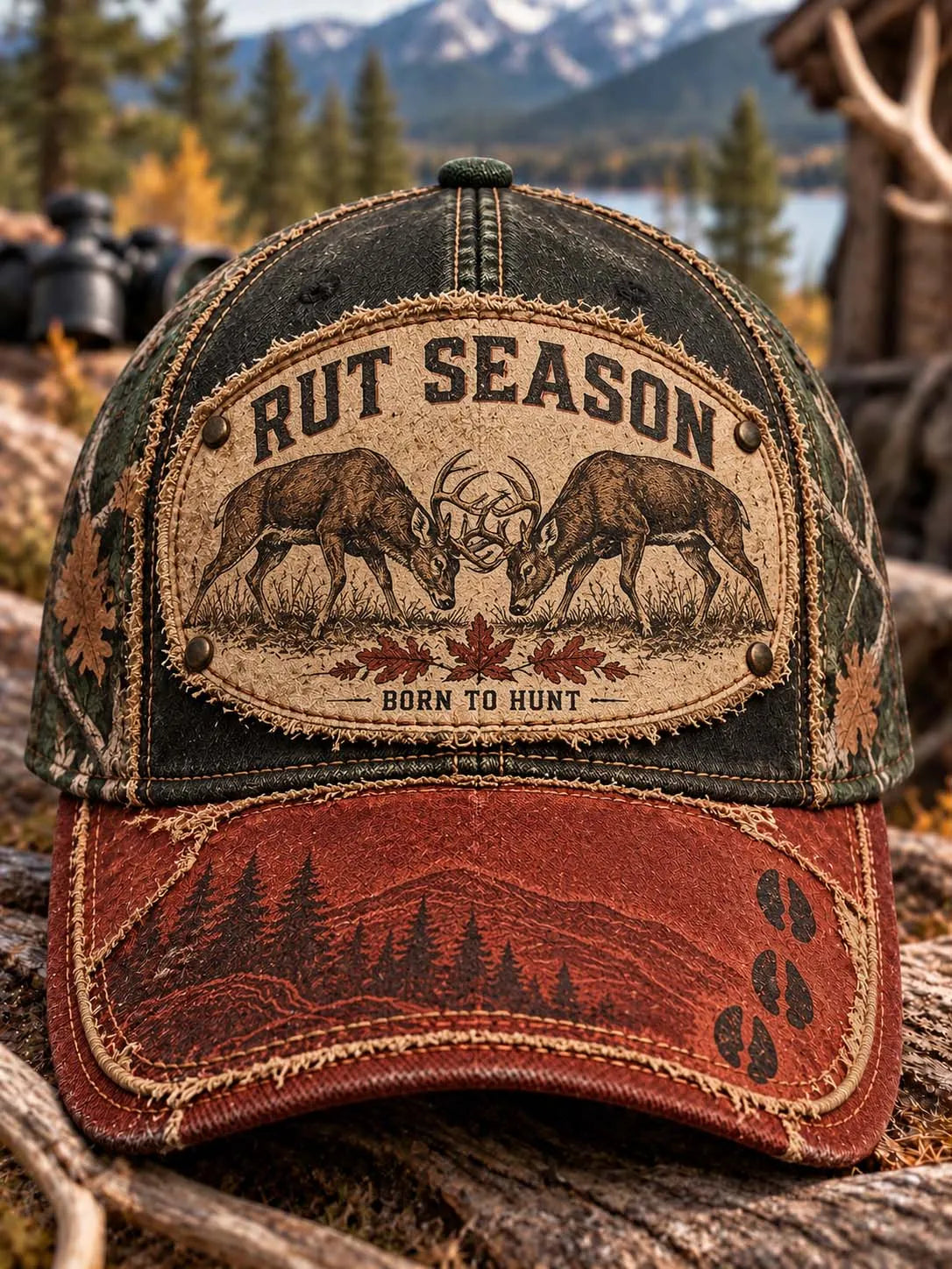 🌲 Rut Season Born To Hunt Stag Clash Baseball Cap