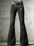 Women's Faith Art Printed Casual Jeans