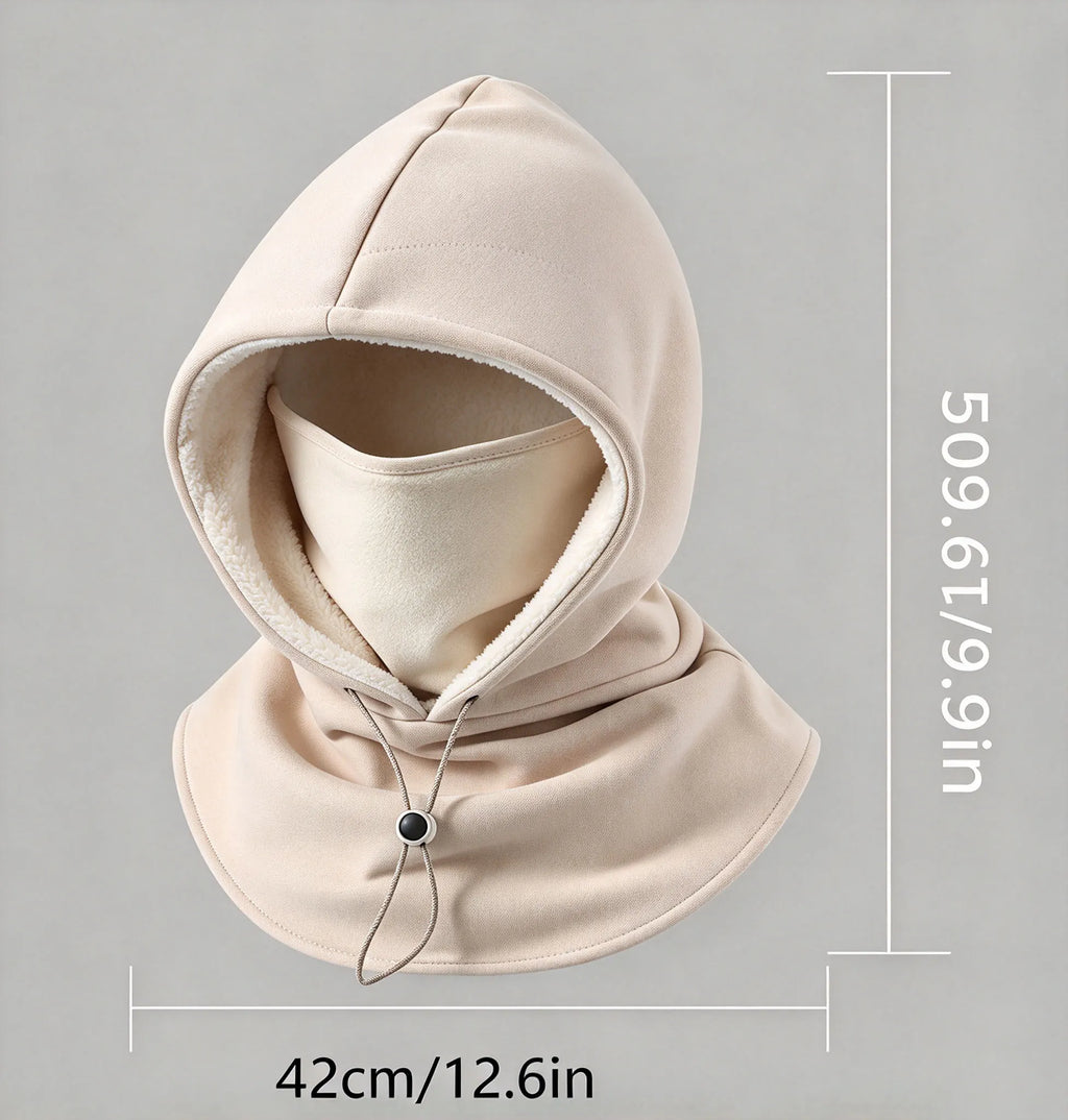 Men’s Snow Camo Deer Hunting Fleece-Lined Hooded Neck Warmer Balaclava
