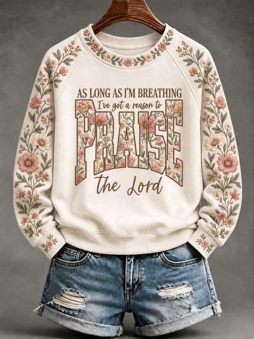 Women's 'Praise the Lord' Printed Casual Sweatshirt