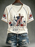 250th Anniversary of Women's Faith in Family Freedom 1776-2026 Printed T-shirt
