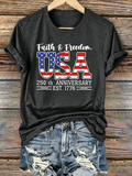 250Th Anniversary Commemorative Faith Printed Round Neck Top In The United States