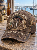 🪵 Rustic Brown Walrus Pirate Distressed Trucker Cap