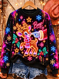 🦌 Neon Cute Reindeer "Boop!" Nose Touch Sweatshirt