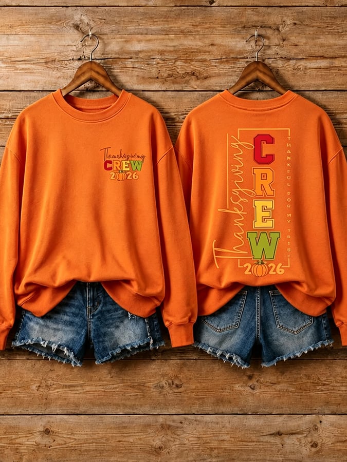 Women's Retro Thanksgiving Turkey Print Sweatshirt