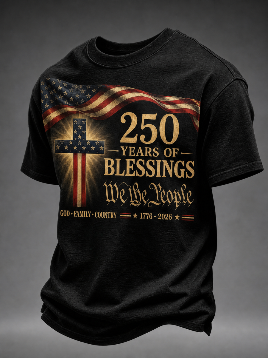 Men's America Flag Print Short Sleeve T-Shirt