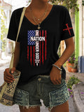 Women'S American Flag And God'S Grace On You Casual T-Shirt