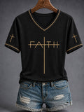 Women's Faith Cross Print T-shirt