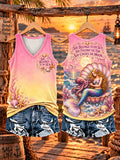 Women‘s "SHE BELONGS TO THE SEA · SHE FOLLOWS THE TIDE · SHE CHASES THE MOON" V-Neck Tank Top