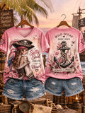 Women's Free Pirate Spirit Art Print T-Shirt