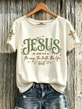 Women's Faith Pattern Printed Leisure Round Neck Short Sleeve T-shirt