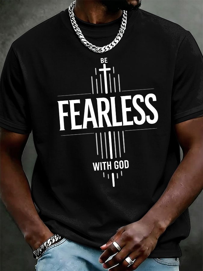 Men'S Casual Short-Sleeve T-Shirt With "Faith" Print
