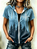 Women's Natural Scenery Faith Short Sleeved Hooded Top