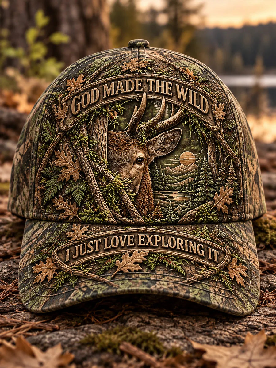 Retro Hunting Season Art Printed Baseball Cap
