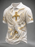 Men's Faith Cross Printed Casual Polo Shirt