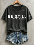 Women's Be Still And Know Print Top