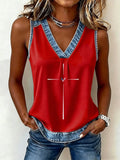 Women'S Faith Patriotic V-Neck Tank Top