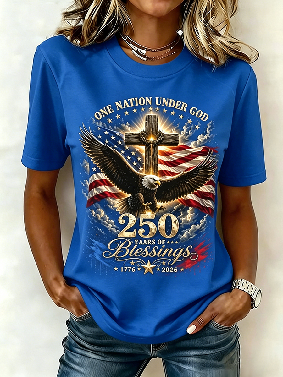 250Th Anniversary Commemorative Faith Printed Round Neck Top In The United States