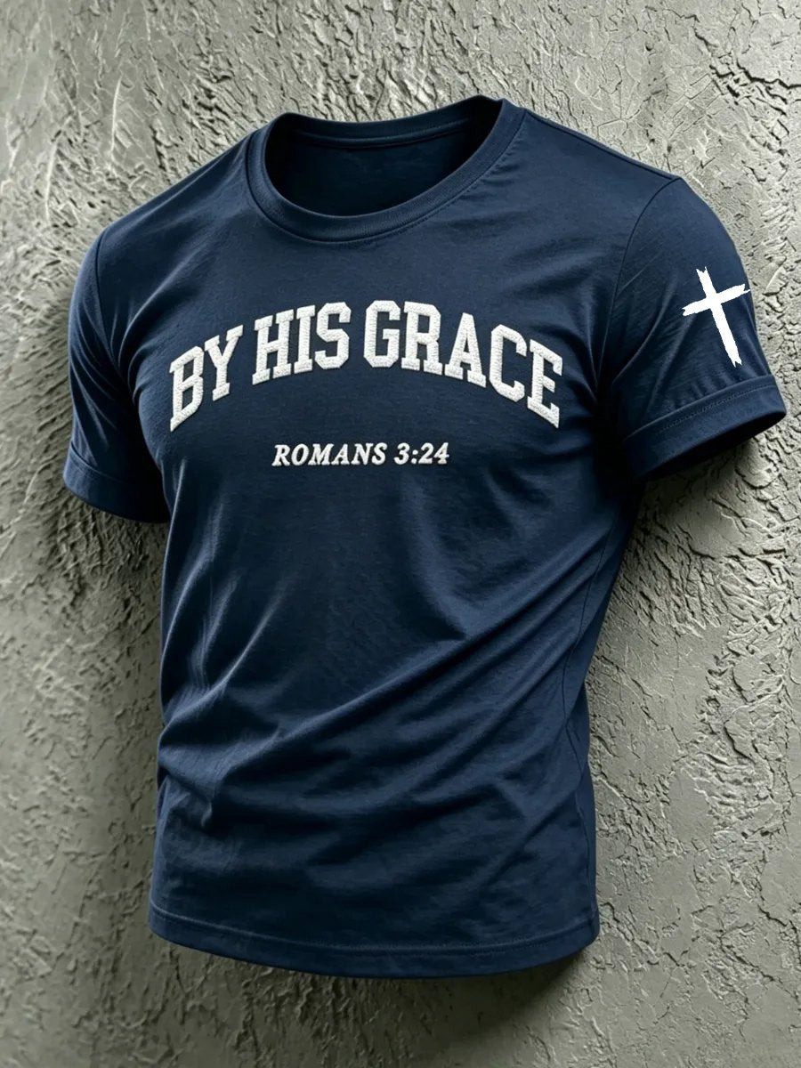 Men's By His Grace Print Casual T-shirt