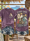 Women’s Vintage “Classy, Sassy & a Little Salty” Cockatoo Washed T-Shirt