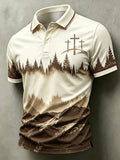 Religious Belief Cross Print Collar Top