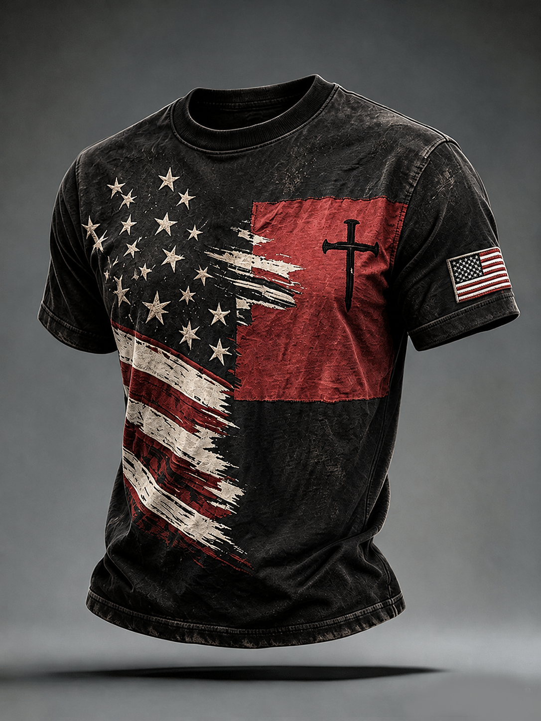American Faith Commemorative Printed Round Neck T-Shirt