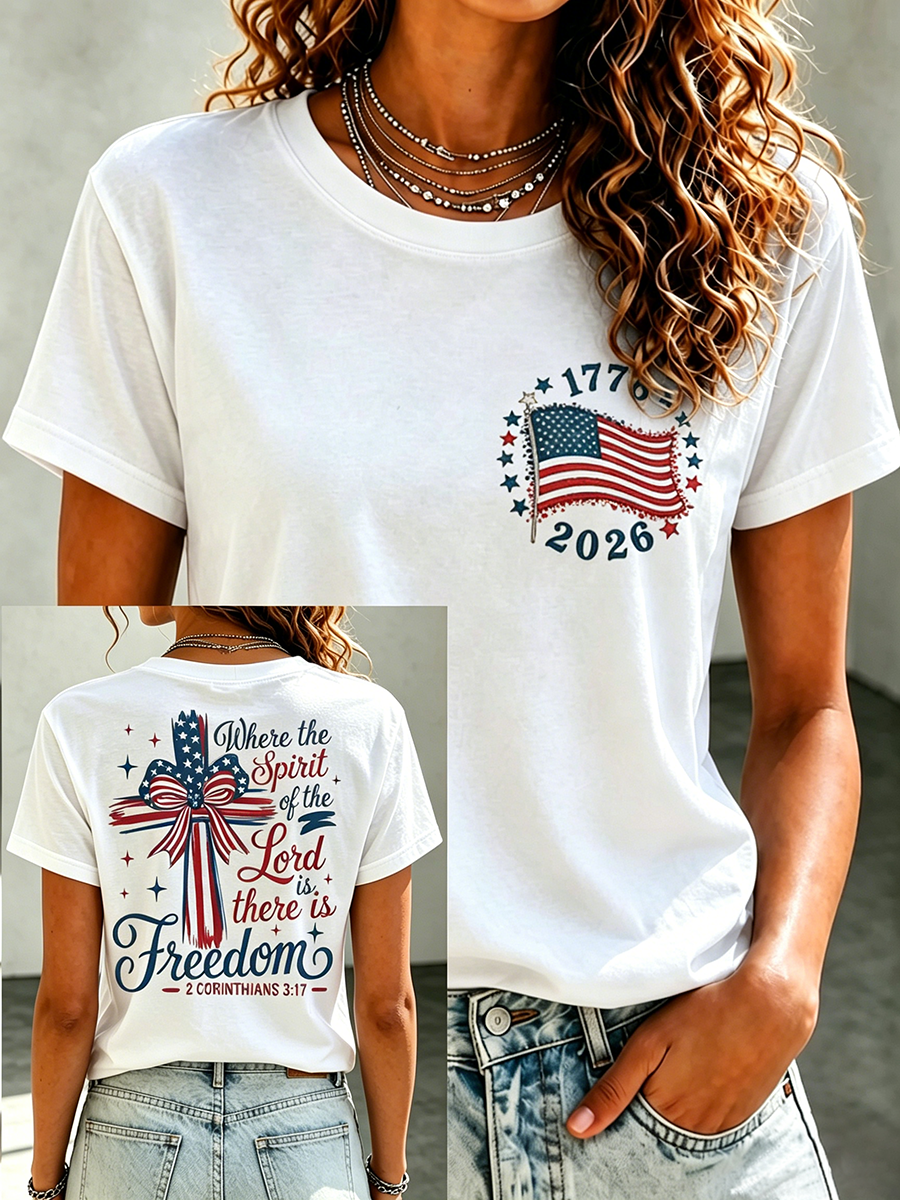 American Faith Jesus Memorial Printed Casual T-Shirt