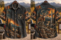 Retro Deer Hunting Culture Art Print Casual Shirt