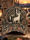Retro Deer Hunting Print Hat